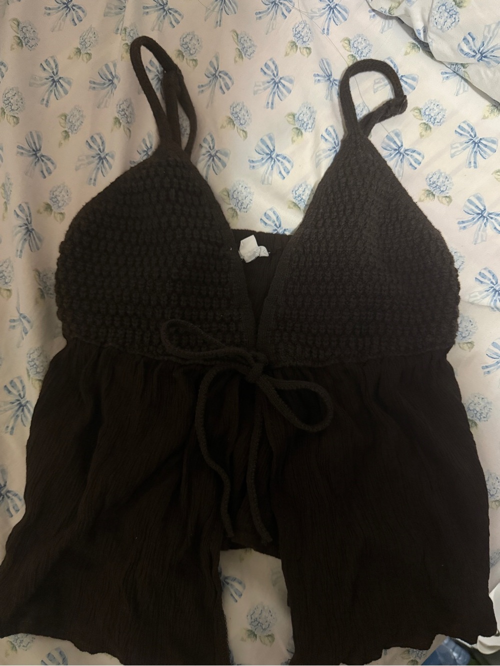Garage Brown Mix Media Tank Top